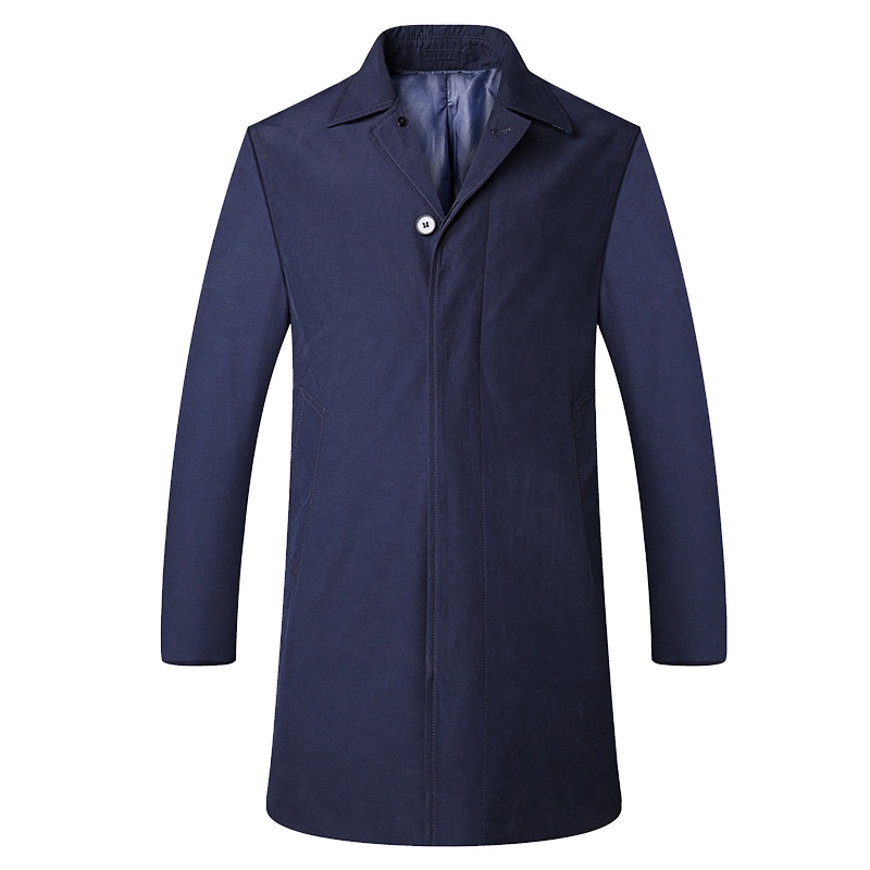 花花公子风衣中长款韩版帅气潮牌青年外套男士时尚大衣潮单排扣