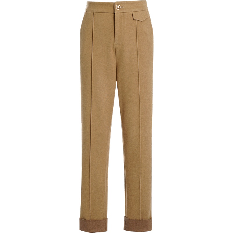 OUNIXUE欧昵雪 | [OL气质烟管裤]冬季松紧橡筋斜插袋直筒休闲裤女