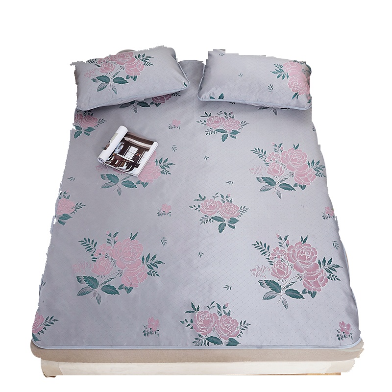 花花公子(PLAYBOY)冰丝凉席三件套-牡丹花