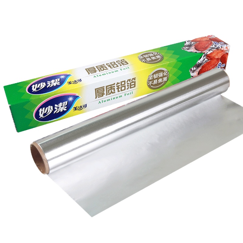 妙洁锡箔纸厚质铝箔锡纸烤箱家用烧烤加厚烘培厨房烤肉锡纸 8m×30cm宽*1盒+15m×30cm宽*1盒