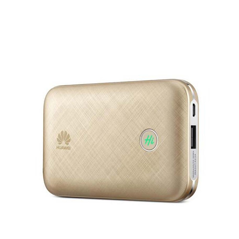 华为无线路由器E5771h-937移动随身wifi pro天际通无线路由 移动 联通 电信三网通4G出国 9600毫安移动电源 金色