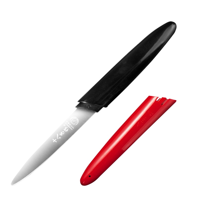 十八子作H336不锈钢瓜果水果刀切片切肉熟食菜刀削皮器家用不锈钢便携随身小刀切瓜果刀宿舍学生用削皮刀带刀套创意口红水果刀