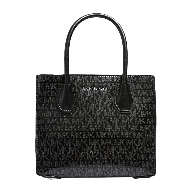 Michael Kors 迈克·科尔斯 女士深灰色PVC单肩包斜挎包 30H8SM9T3B-BLACKSILVER