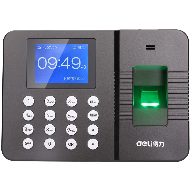 得力deli3960指纹考勤机打卡机指纹机指纹式签到机免安装软件生成报表