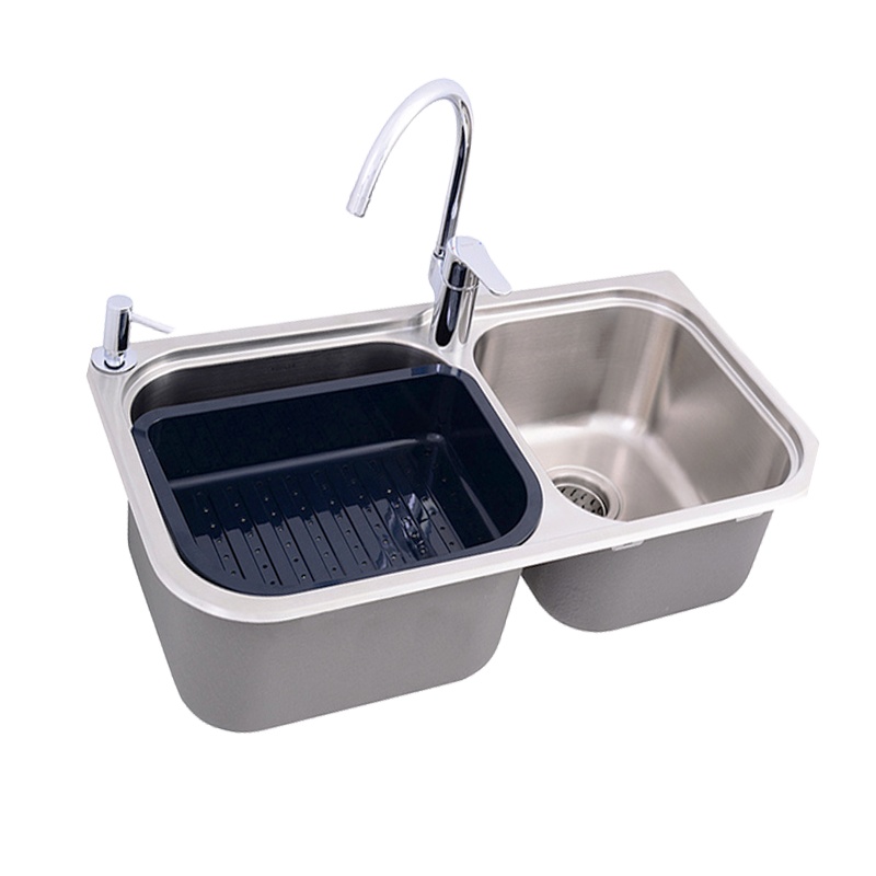 科勒水槽双槽 厨房洗菜盆双槽厨盆304不锈钢水槽套餐K-72474T