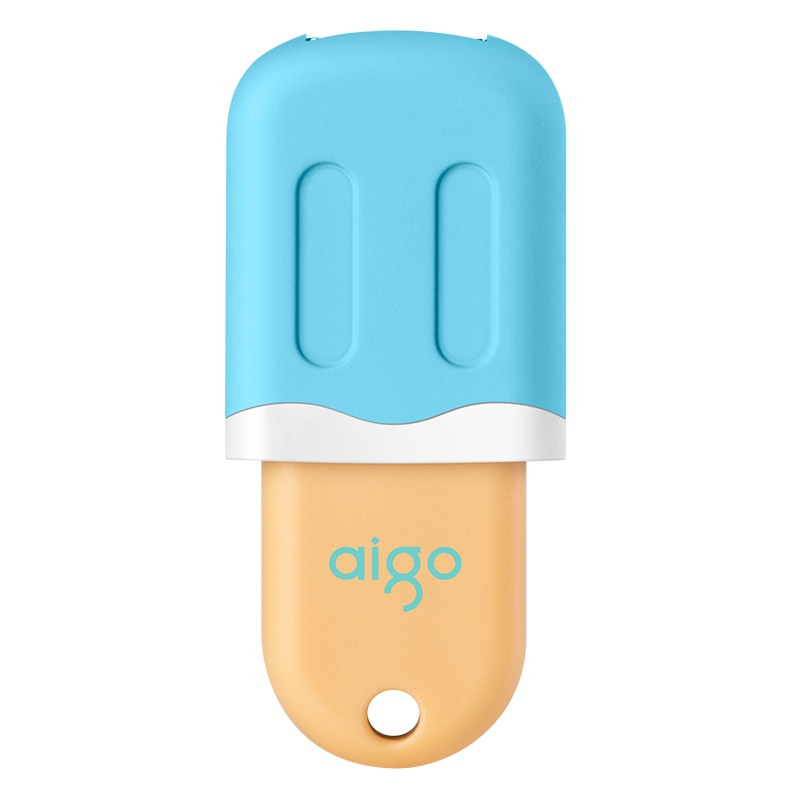 爱国者(aigo)U333雪糕推拉u盘 32GB 车载优盘手机电脑两用高速正品创意定制u盘 蓝色