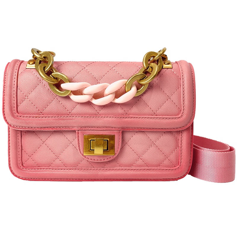 ITSK女包时尚渐变色菱格链条包包女2020新款单肩斜挎小包百搭小香风包