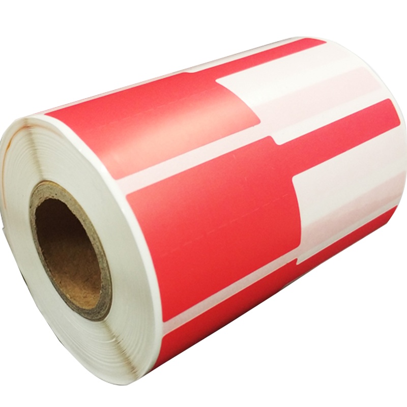 开仰(KAIYANG)P-40-R-TY 台式机打印F型尾签不干胶标签纸38*25+40mm/500片/卷 红色