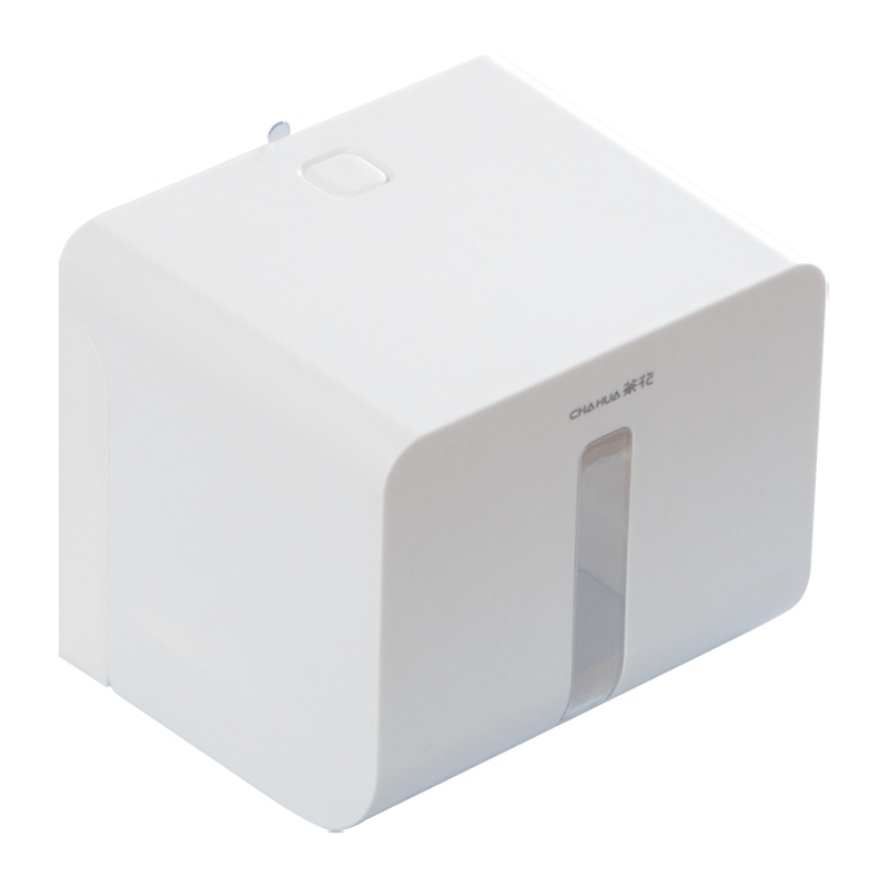 茶花纸巾盒卫生间浴室置物架免打孔洗手间毛巾厕所收纳架粘贴壁挂架[强力无痕纸巾收纳架17*14.4*14.2cm]