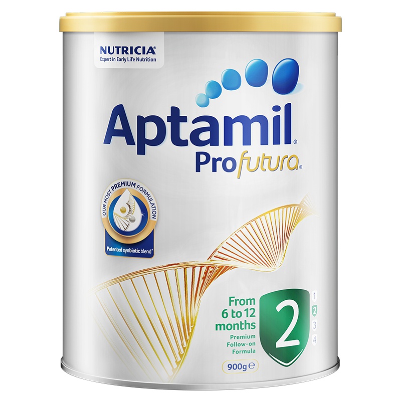 【恢复接单 需身份证】澳洲进口Aptamil新西兰爱他美白金版婴儿奶粉2段6-12月900g*3罐