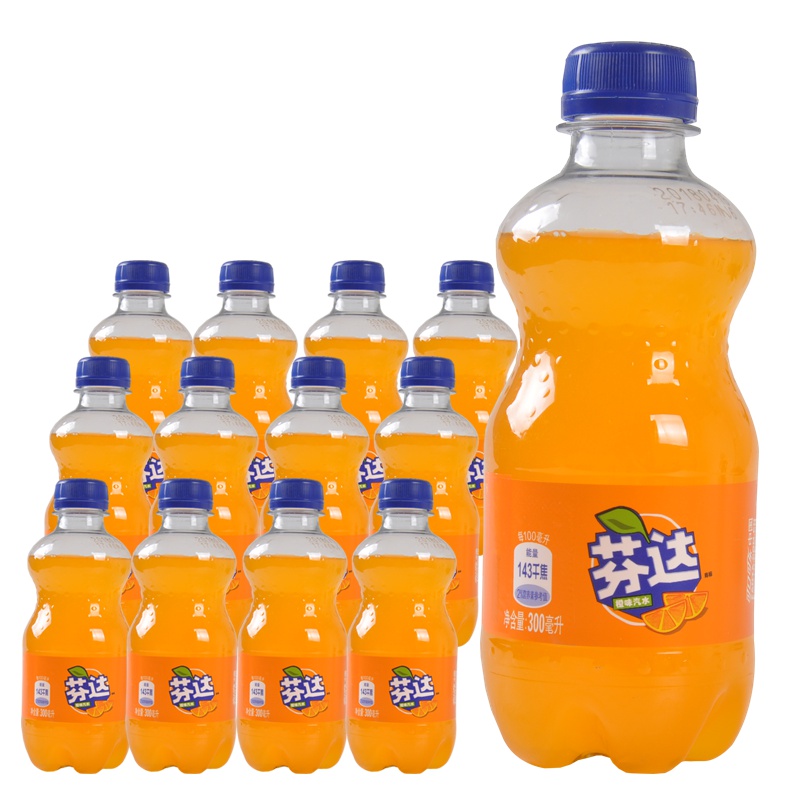 芬达橙味碳酸饮料汽水饮品PET300ml*12瓶可口可乐出品迷