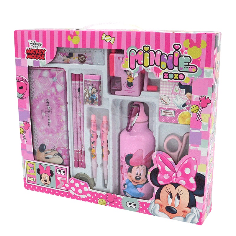 迪士尼文具礼盒 DM0934粉水壶 铅笔盒套装小学生儿童学习文具大礼物包礼盒奖品 男女孩米奇学习用品套装 幼儿园生日礼品