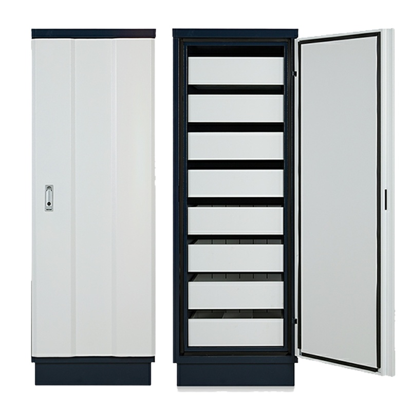 匡大 档案防磁柜 磁盘柜 防火防潮 钥匙锁 八抽信息安全档案柜525mm*480mm*1500mmKDT207