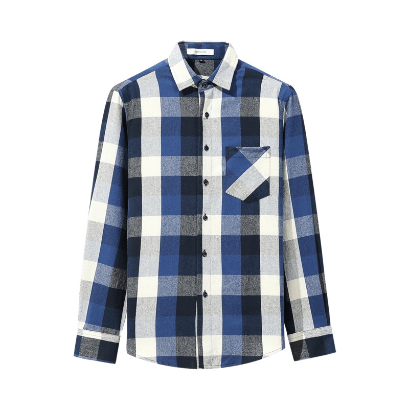 Artsdon/阿仕顿衬衫2019春款百搭商务休闲格子长袖衬衫男