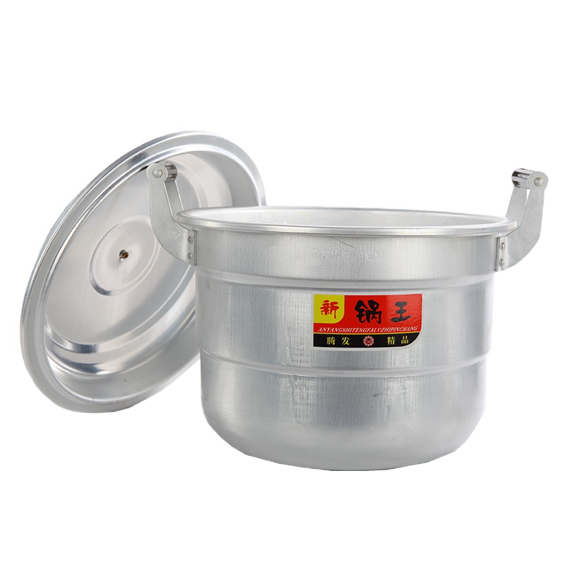 老式加厚铝锅大容量铝蒸锅烧水汤锅馒头锅煤气炉燃气家用锑锅商用 FENGHOU 34cm特特厚+2个蒸片(6-10人)