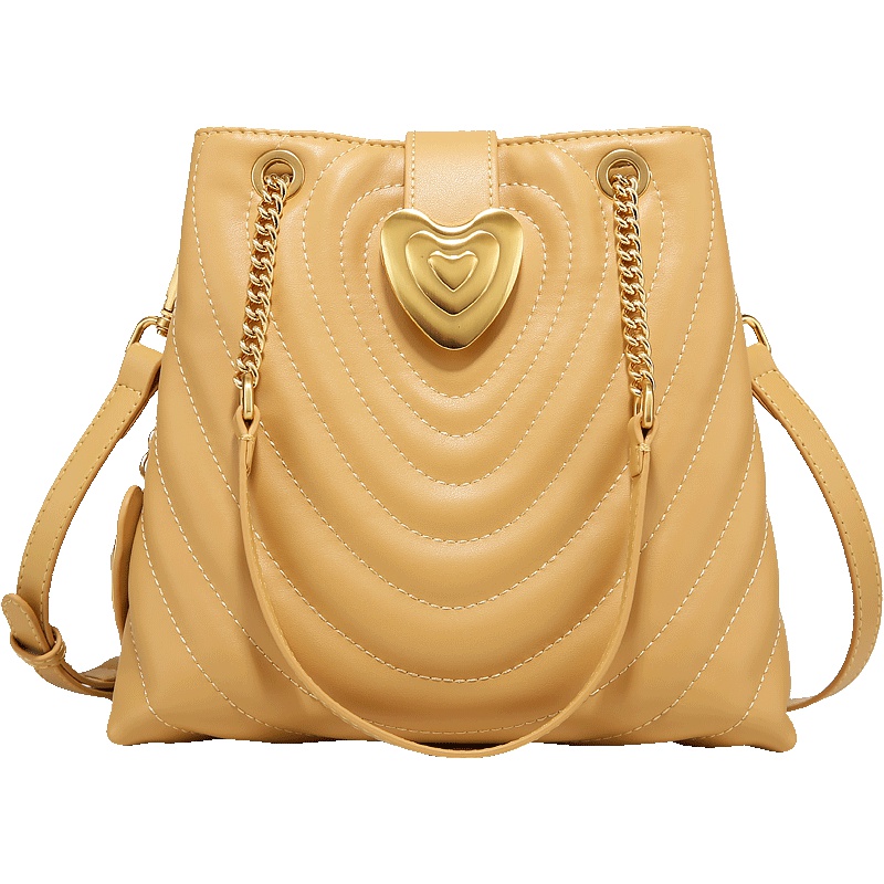 妙迪大容量水桶包2019新款时尚单肩斜挎包高级感真皮新娘结婚包潮