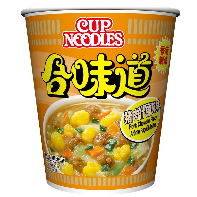 中国香港Cup Noodles合味道杯面 方便面 猪肉什锦风味75g 方便速食杯面泡面开杯乐