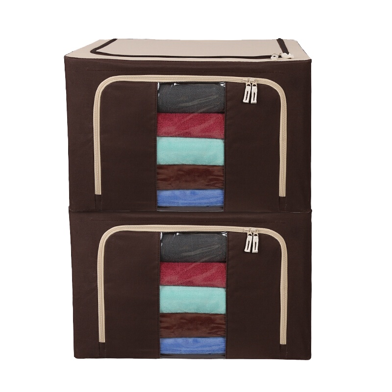 绿之源 新款牛津布收纳箱可折叠大号衣物收纳整理箱66升*2