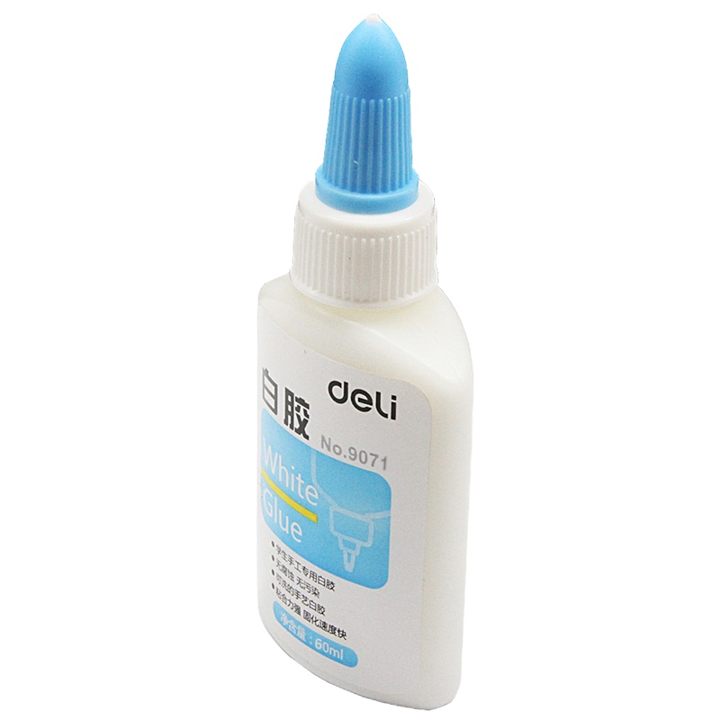 得力(deli)9071 可洗学生手工白胶/白乳胶水 60ML 12支装