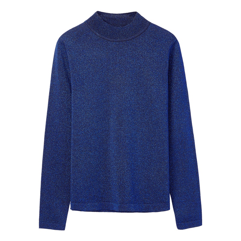 2019爱居兔秋季女装 时尚宝蓝长袖针织衫