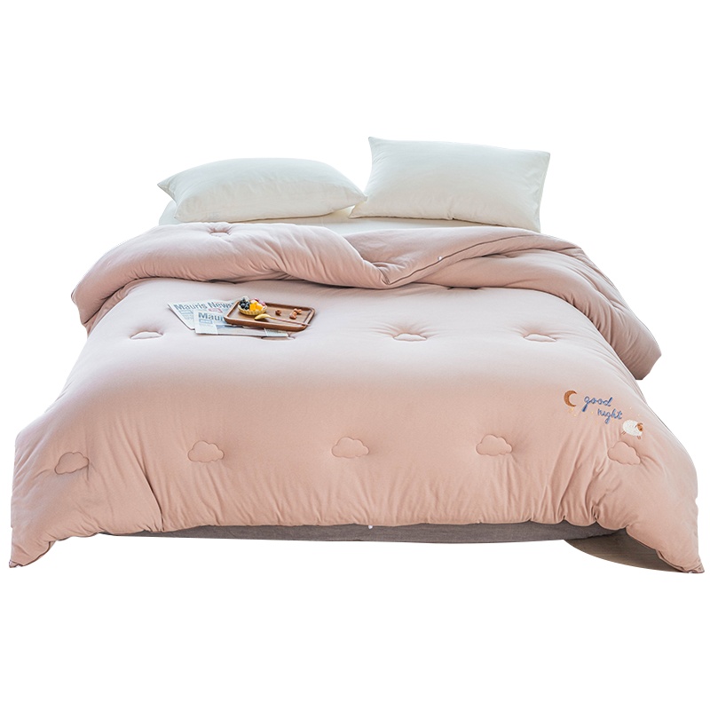 凯诗风尚(CHARSON)冬被 苏宁自营 A类全棉针织刺绣磨毛雪绒春秋被芯单人学生宿舍纯棉被褥双人床上用品被子