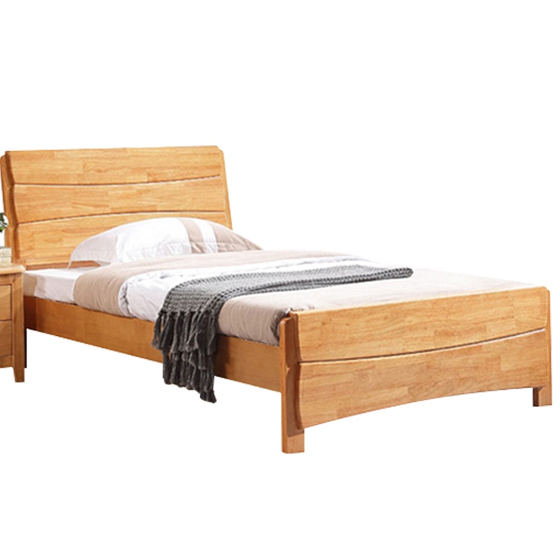 [理政]床 木质单人床 简易木床 接待床 宿舍员工床+5cm床垫+床头柜1个