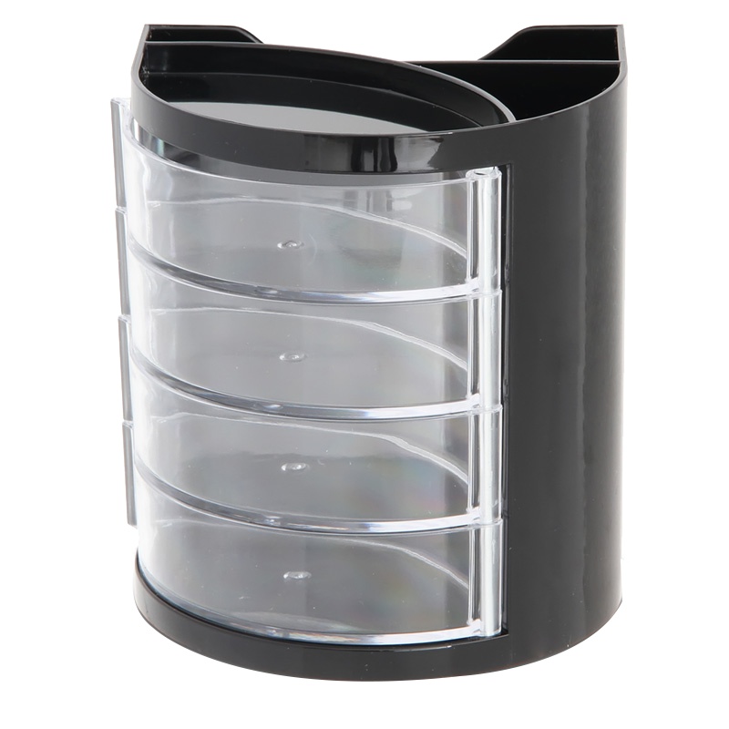 得力(deli)9133多功能笔筒黑色(单位:个)四层笔筒 创意时尚多层笔筒 笔类收纳笔筒/笔袋