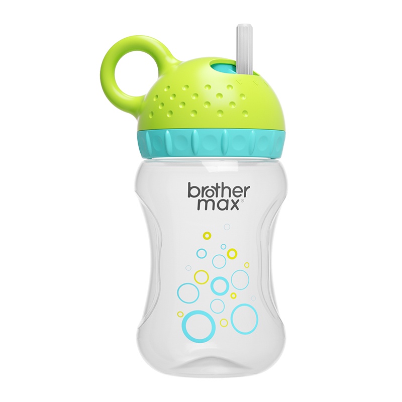 BROTHER MAX原装进口幼儿园宝宝学饮杯防摔儿童吸管杯外出便携手柄280ml