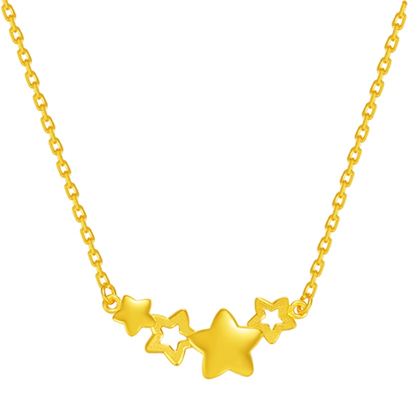 金一国囍 足金黄金精品依梦星愿款黄金项链时尚套链送女士(计价)ABC026