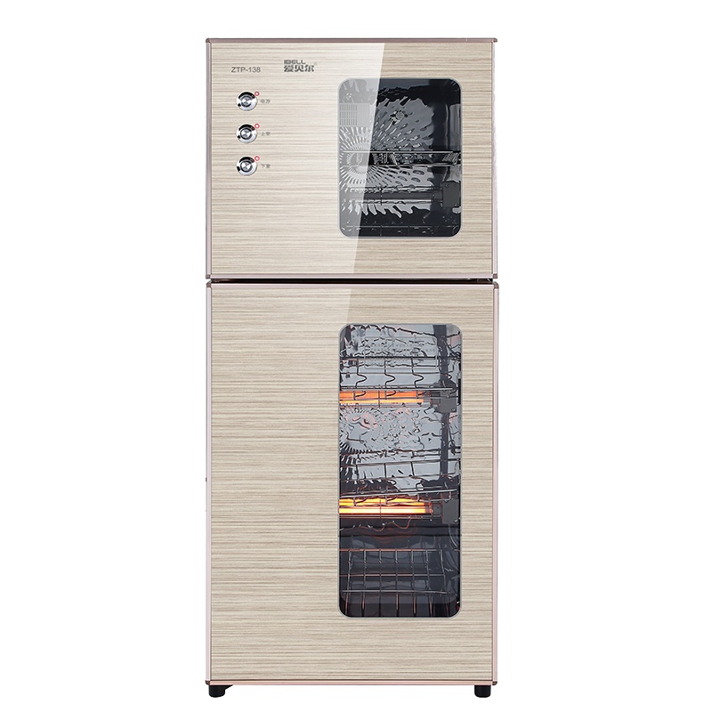 爱贝尔(IBELL)ZTP-108消毒柜 二星级 上下分控 立式消毒碗柜家用臭氧中温烘干 碗筷餐具 双门高温消毒柜大容量