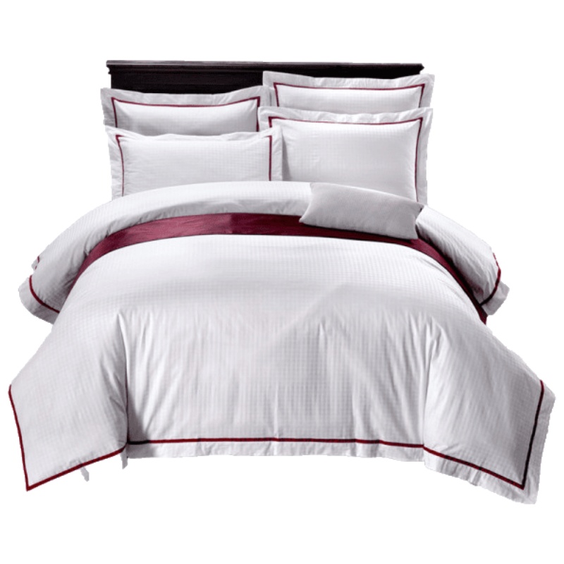 维科家纺全棉四件套简约提花贡缎套件1.5m1.8m床单被套