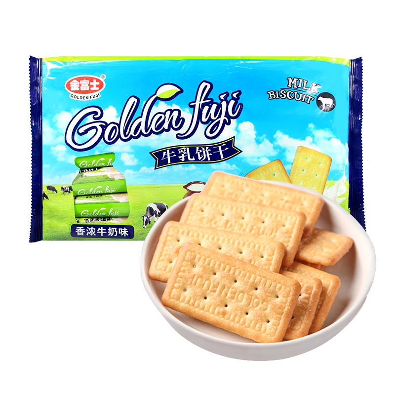 金富士量贩装牛乳饼牛奶味 营养早餐饼干休闲零食糕点心350g 香浓味