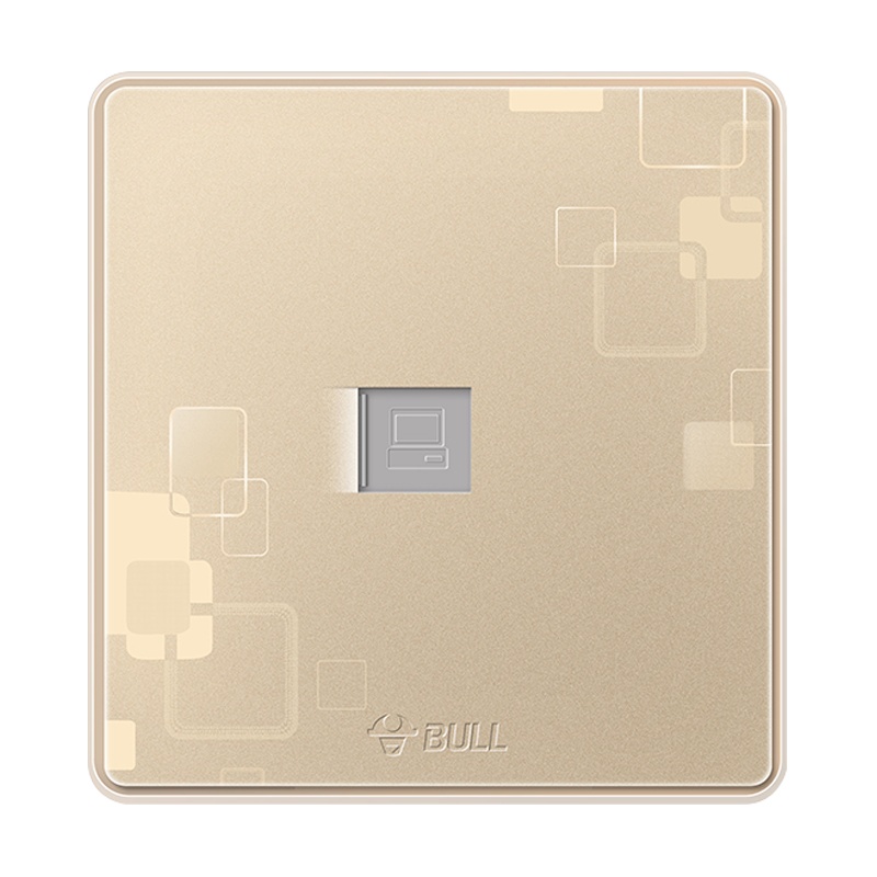 公牛(BULL)电脑网络插座86型网口信息插 宽带接口网络面板墙壁网线插座G18T102 玫瑰金