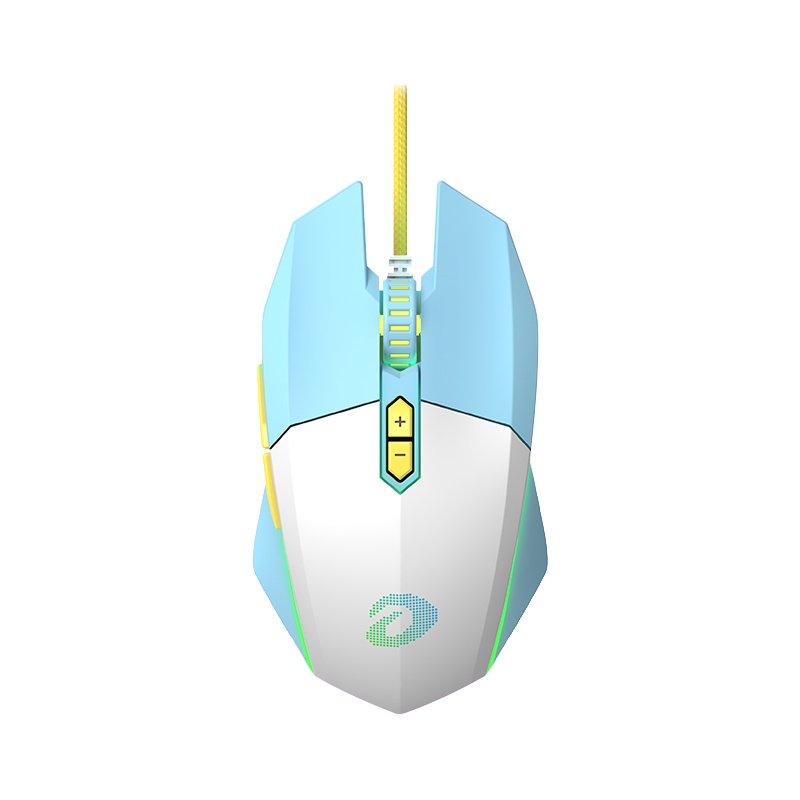 达尔优EM910 牧马人鼠标KBS轻量化电竞游戏有线鼠 RGB灯光CF吃鸡LOL支持宏 EM910 轻量化[冰晶蓝]