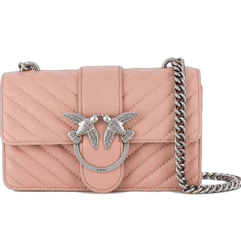 [直营]Pinko 品高 女士Mini Love系列淡粉色羊皮斜挎包 女 1P21K0-Y5V1Q19