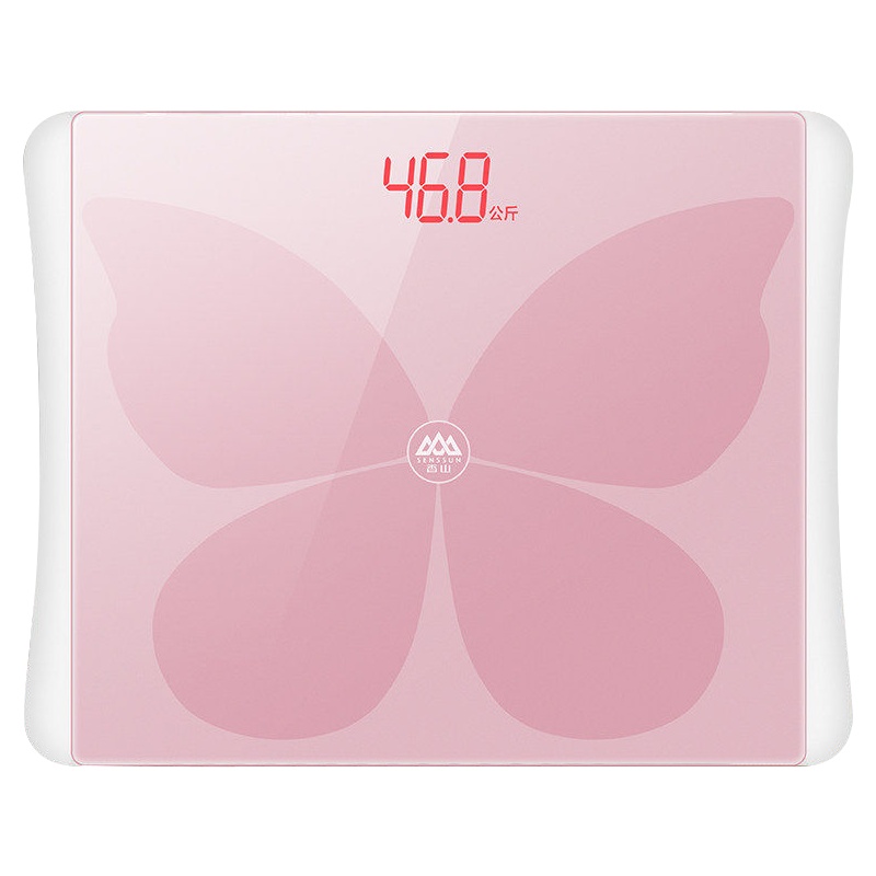 香山电子秤家用精准人体秤体重秤智能健康电子称EB836 包边充电款 玫瑰金