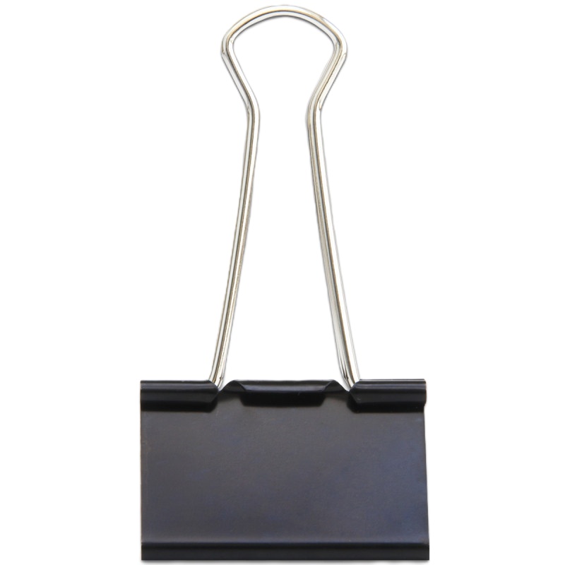 得力(deli) 8561-1#黑色长尾票夹 50mm (黑)(12只/筒) ZG