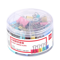 得力(deli) 8521 82只组合装彩色长尾夹/燕尾夹(25mm*12只+19mm*25只+15mm*45只)