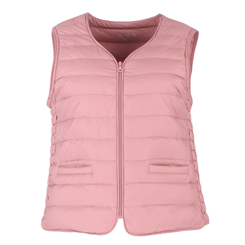 坦博尔新款内恤女短款轻薄羽绒服马甲轻柔保暖外穿马夹自营TB200002