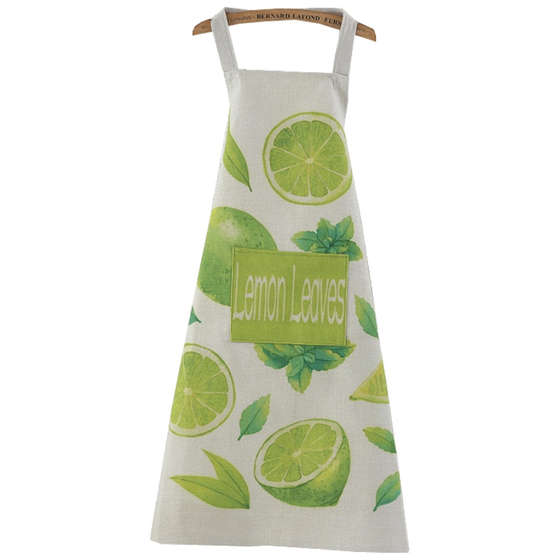 美帮汇布艺棉麻彩色手绘风系列无袖家居厨房烘焙围裙防水围腰厨师罩衣