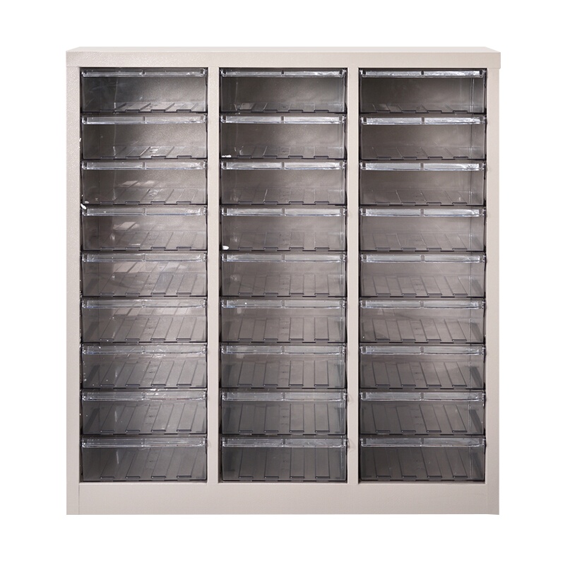 全简家具零件柜票据柜A4纸文件柜螺丝盒电子元件资料收纳柜27抽透明不带门800*340*870