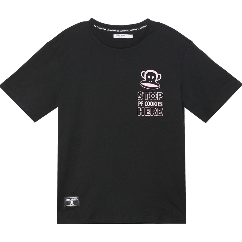 Paul Frank/大嘴猴 夏季潮流圆领短袖女宽松印花基础T恤
