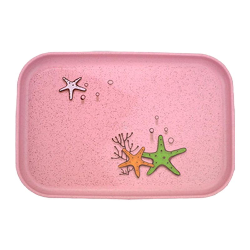 9673米色海星(小号) 托盘塑料茶盘长方形家用水杯盘创意客厅托盘水果盘塑料盘酒店拖盘