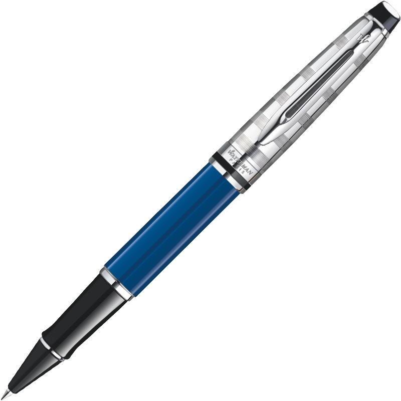 威迪文(WATERMAN)EXPERT系列 时尚蓝色白夹签字笔/宝珠笔