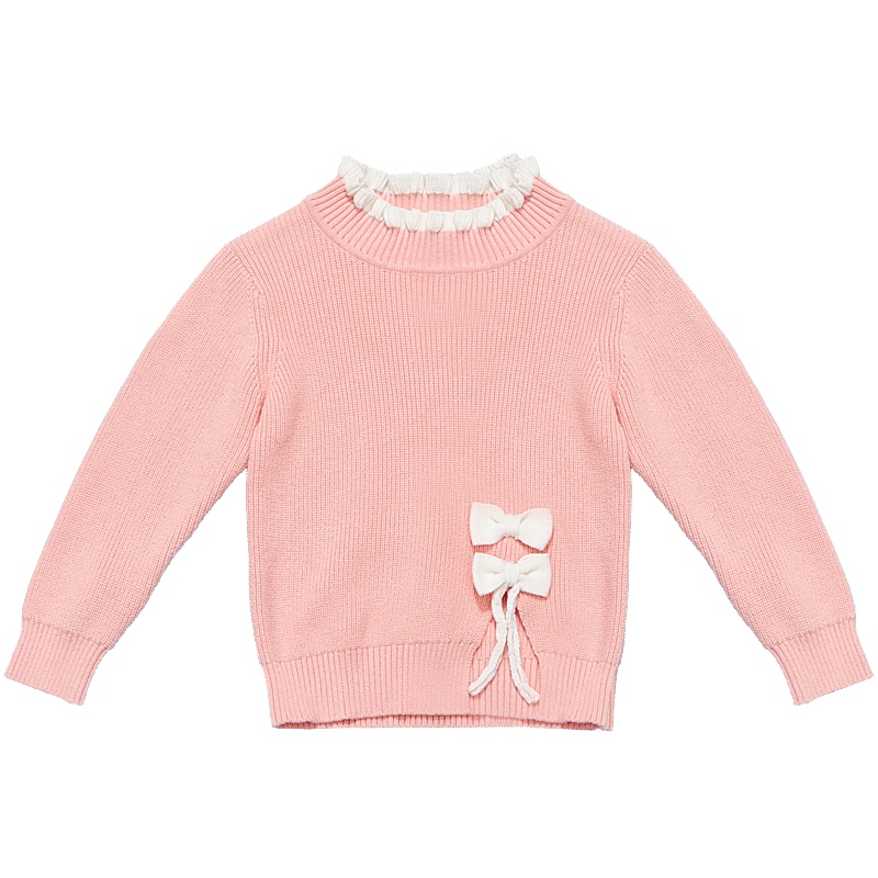 婴姿坊童装女童冬季新款韩版潮针织衫中小童冬装女小童装儿童冬款宽松毛衣