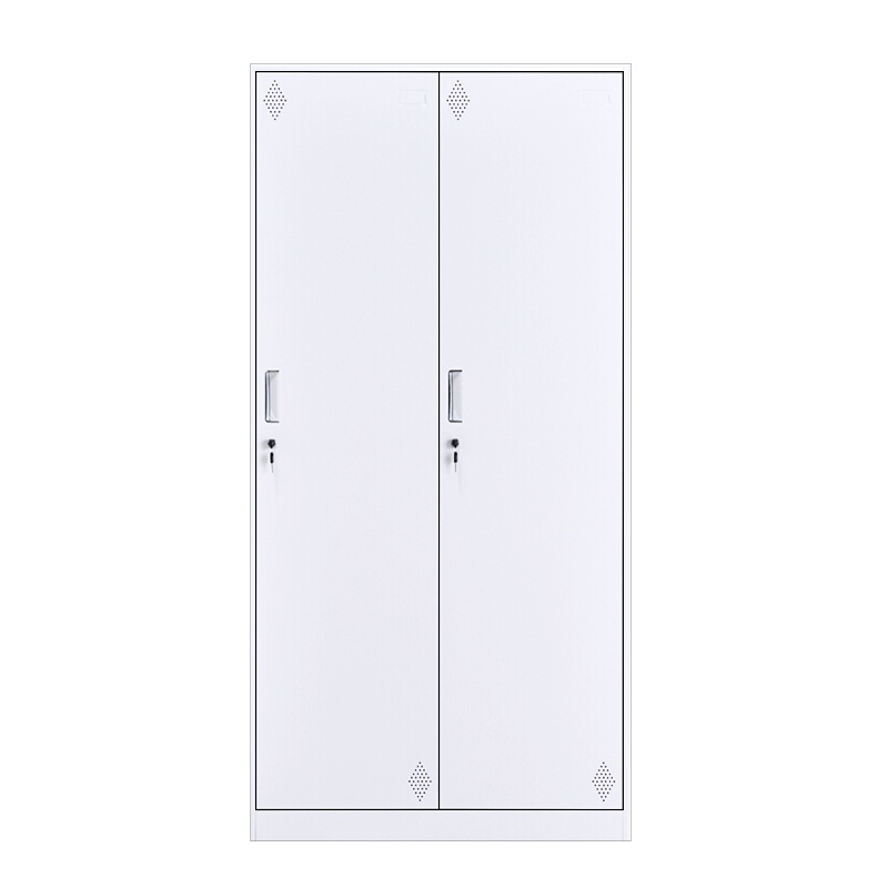 苏美特薄边更衣柜拆装铁皮柜储物柜员工柜寄存包柜鞋柜二门更衣柜纯白豪华加厚款