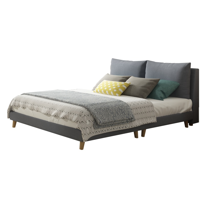 掌上明珠北欧布艺床简约现代1.8米双人床软床小户型布床可拆洗布艺床DA0120