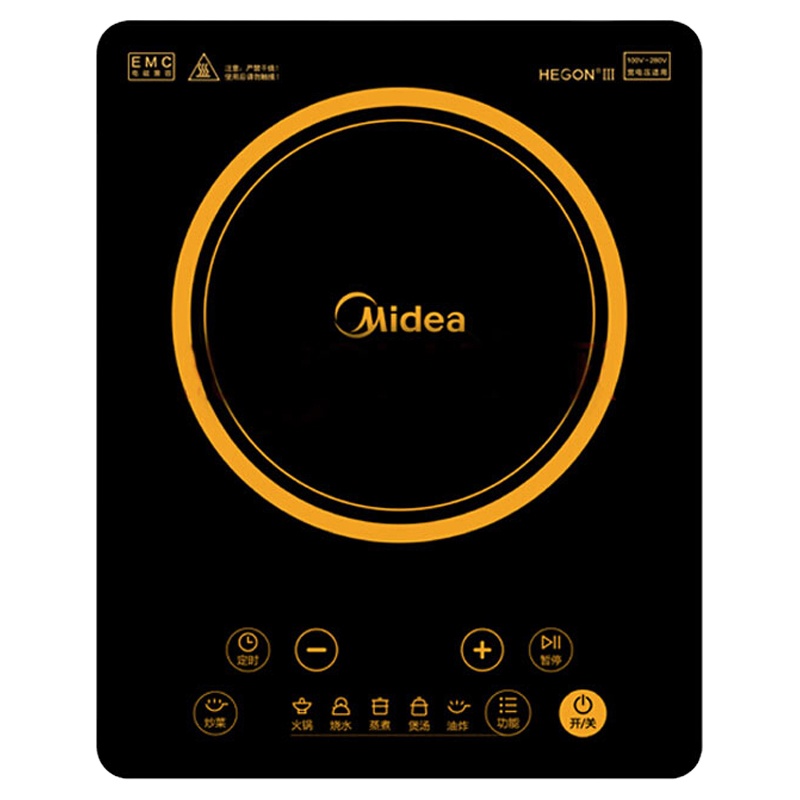 美的（Midea）电磁炉家用大火力触屏电磁炉智能电池炉C22-HT2218HM 黑色