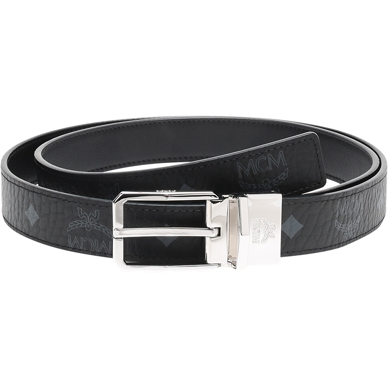 MCM 奢侈品 男女中性 涂层帆布配皮针扣式双面皮带腰带 MXBAADB01