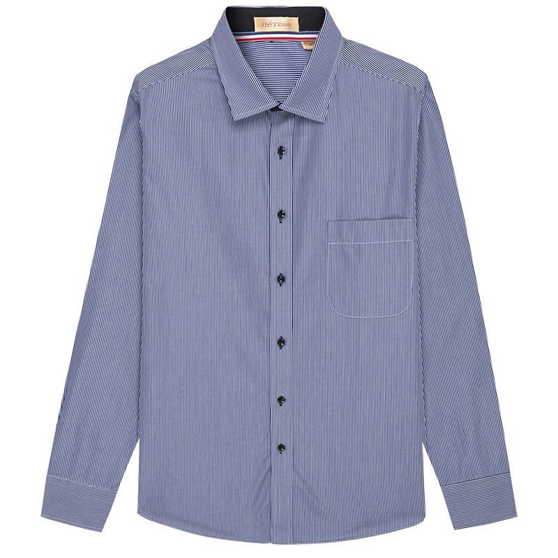 红豆旗下高端品牌轩帝尼(HETINNE)男装2019春夏新款轻奢商务DP免烫高纱支长袖男式衬衫